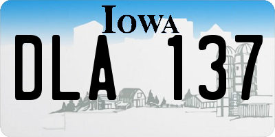 IA license plate DLA137
