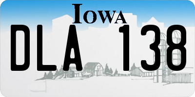 IA license plate DLA138