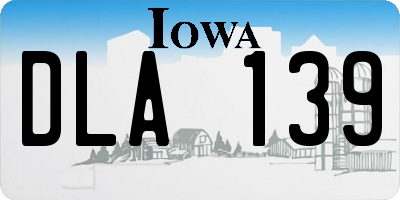 IA license plate DLA139