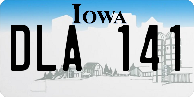 IA license plate DLA141