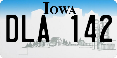 IA license plate DLA142