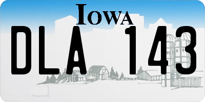 IA license plate DLA143