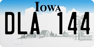 IA license plate DLA144