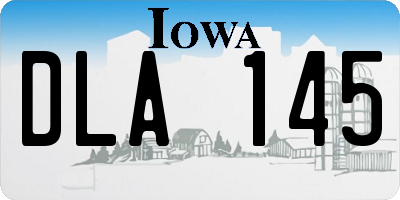 IA license plate DLA145