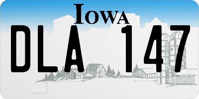 IA license plate DLA147