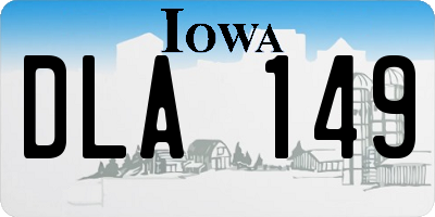IA license plate DLA149