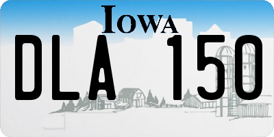 IA license plate DLA150