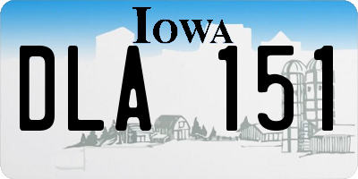 IA license plate DLA151