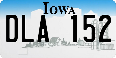 IA license plate DLA152
