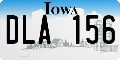 IA license plate DLA156