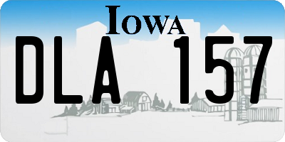 IA license plate DLA157