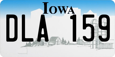 IA license plate DLA159