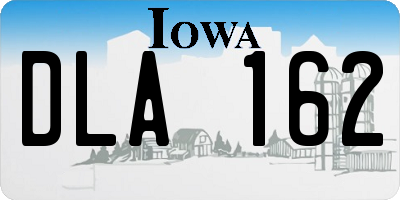 IA license plate DLA162