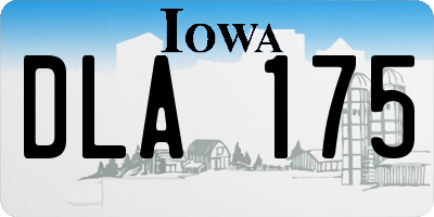 IA license plate DLA175
