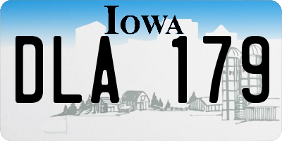 IA license plate DLA179
