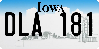 IA license plate DLA181