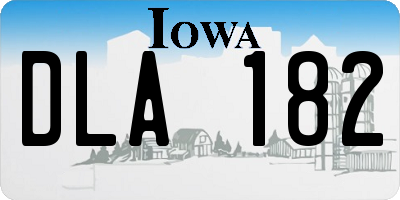 IA license plate DLA182