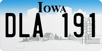 IA license plate DLA191