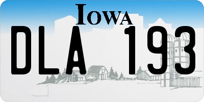 IA license plate DLA193