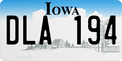 IA license plate DLA194