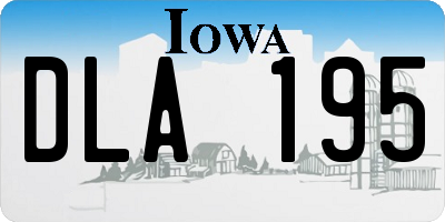 IA license plate DLA195