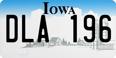 IA license plate DLA196