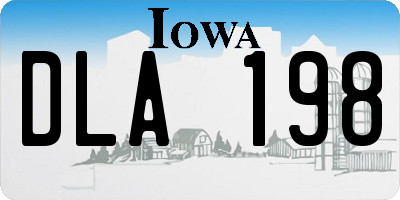 IA license plate DLA198