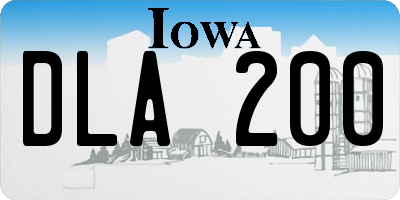 IA license plate DLA200