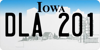 IA license plate DLA201