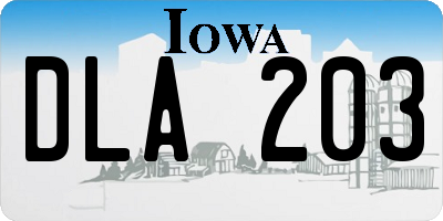 IA license plate DLA203