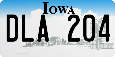 IA license plate DLA204