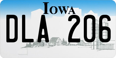 IA license plate DLA206