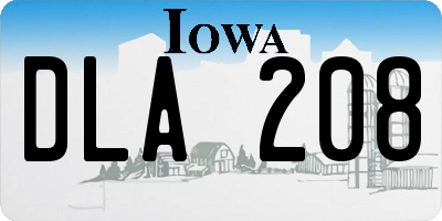 IA license plate DLA208