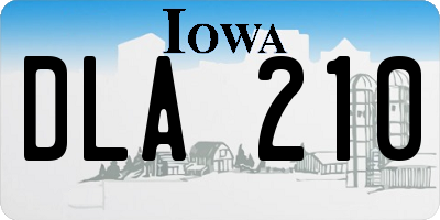 IA license plate DLA210