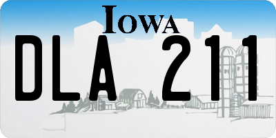 IA license plate DLA211