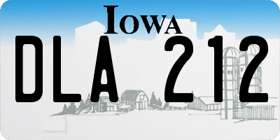 IA license plate DLA212