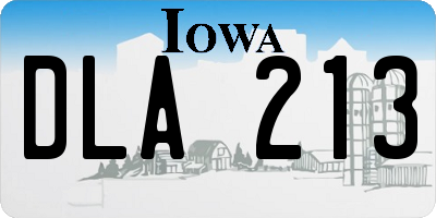 IA license plate DLA213