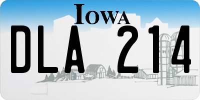 IA license plate DLA214