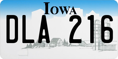 IA license plate DLA216