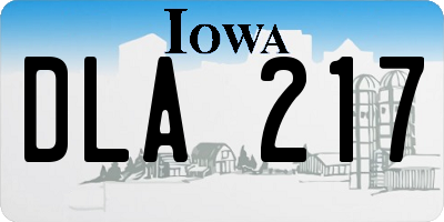 IA license plate DLA217