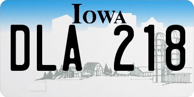 IA license plate DLA218
