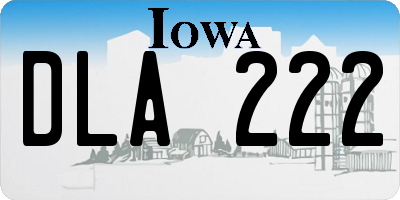 IA license plate DLA222