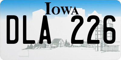 IA license plate DLA226