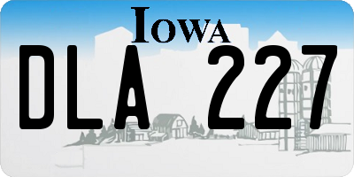 IA license plate DLA227