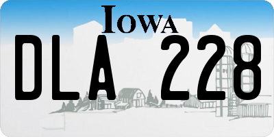 IA license plate DLA228