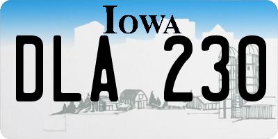 IA license plate DLA230