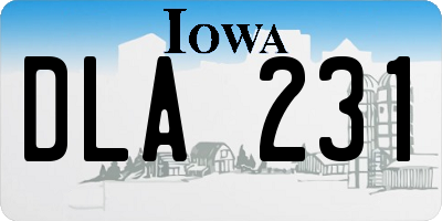 IA license plate DLA231