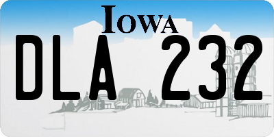 IA license plate DLA232