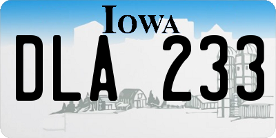 IA license plate DLA233