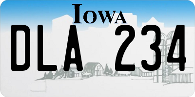 IA license plate DLA234